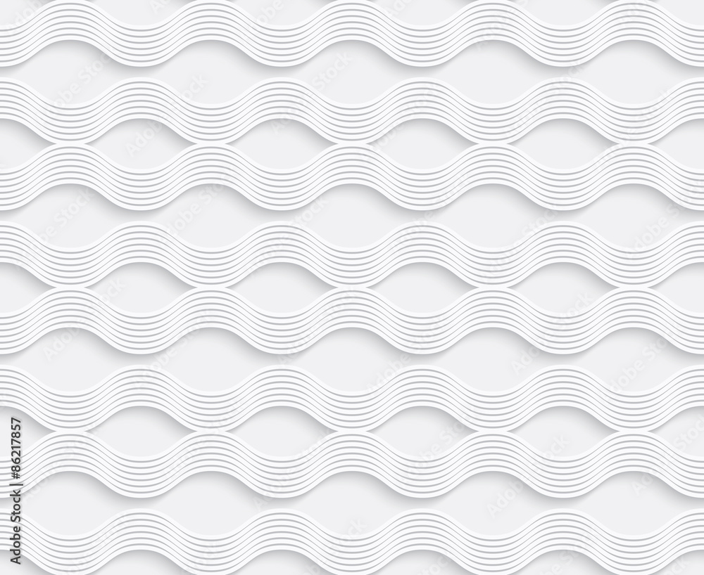 Geometrical ornament 3d wavy lines on white background Geometrical ornament 3d wavy lines on white background