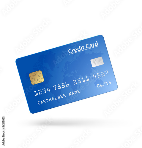 Credit card isolated on white background. Vector illustration