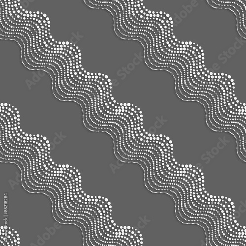 Geometrical ornament with dotted lined on dark gray background