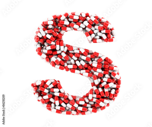 The letter S of the medications on a white background.