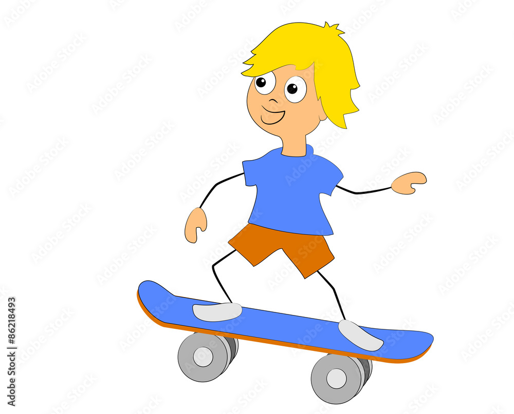 blonder junge auf dem skateboard blonder junge auf dem skateboard