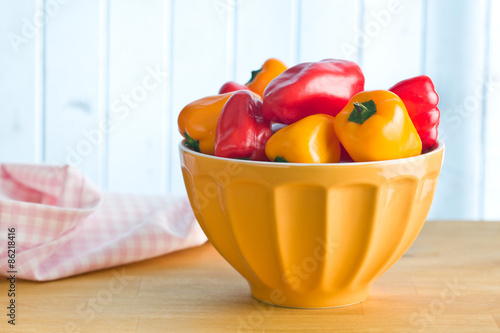 Fototapeta Naklejka Na Ścianę i Meble -  mini peppers in bowl