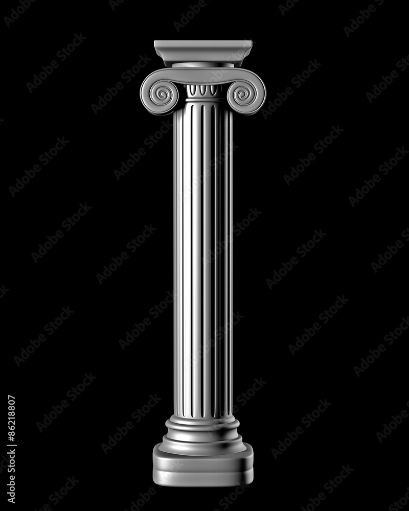 Classic Column on Black Background Classic Column on Black Background