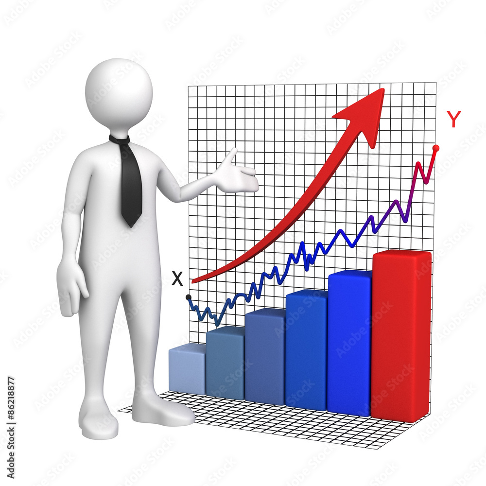 Abstract Business Chart with Character Abstract Business Chart with Character