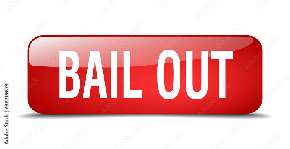 bail out red square 3d realistic isolated web button bail out red square 3d realistic isolated web button