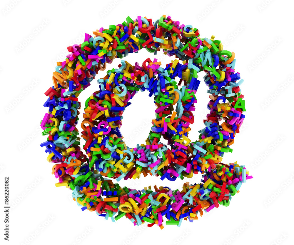 Render @ symbol consists of the letters Render @ symbol consists of the letters