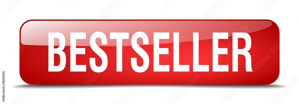 bestseller red square 3d realistic isolated web button bestseller red square 3d realistic isolated web button