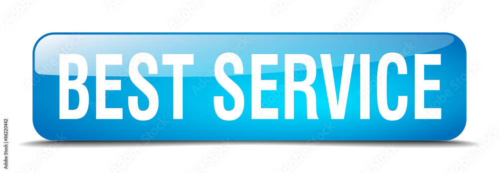 best service blue square 3d realistic isolated web button best service blue square 3d realistic isolated web button