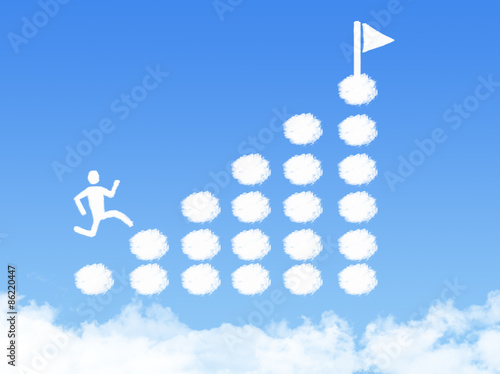 Photos cloud concept, the way to success in blue sky