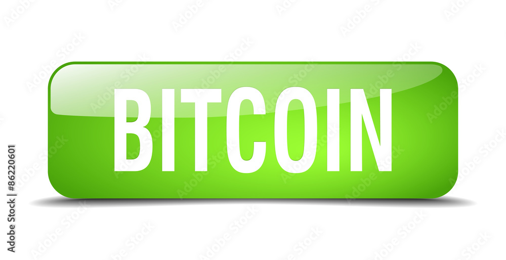 bitcoin green square 3d realistic isolated web button bitcoin green square 3d realistic isolated web button