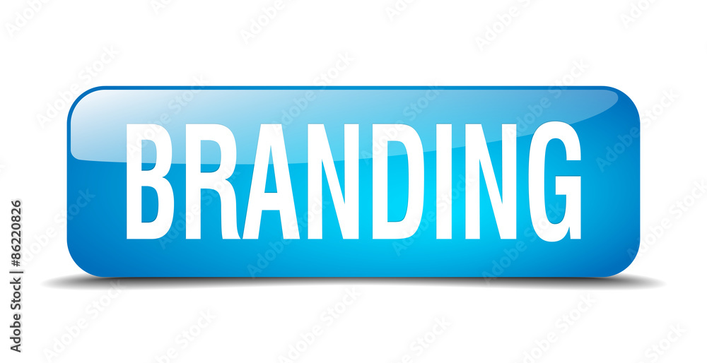 branding blue square 3d realistic isolated web button branding blue square 3d realistic isolated web button
