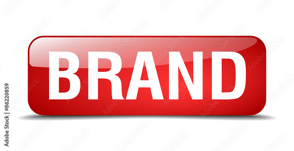 brand red square 3d realistic isolated web button brand red square 3d realistic isolated web button