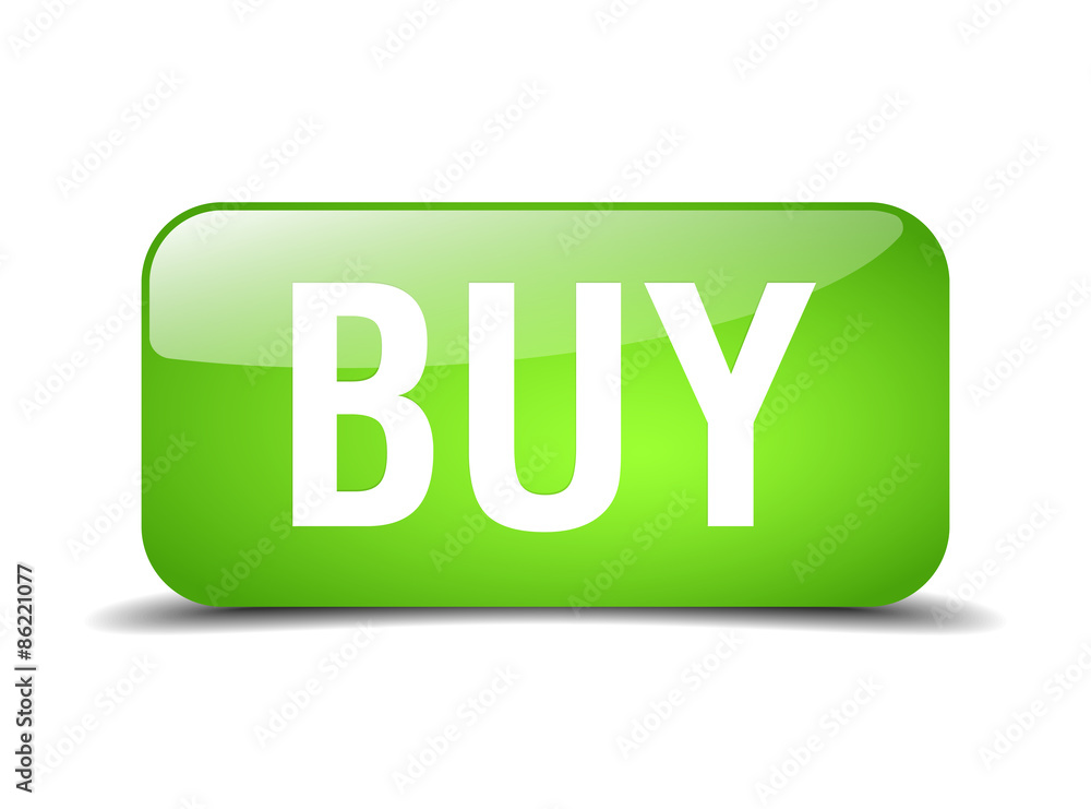 buy green square 3d realistic isolated web button buy green square 3d realistic isolated web button