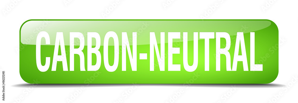 carbon-neutral green square 3d realistic isolated web button carbon-neutral green square 3d realistic isolated web button