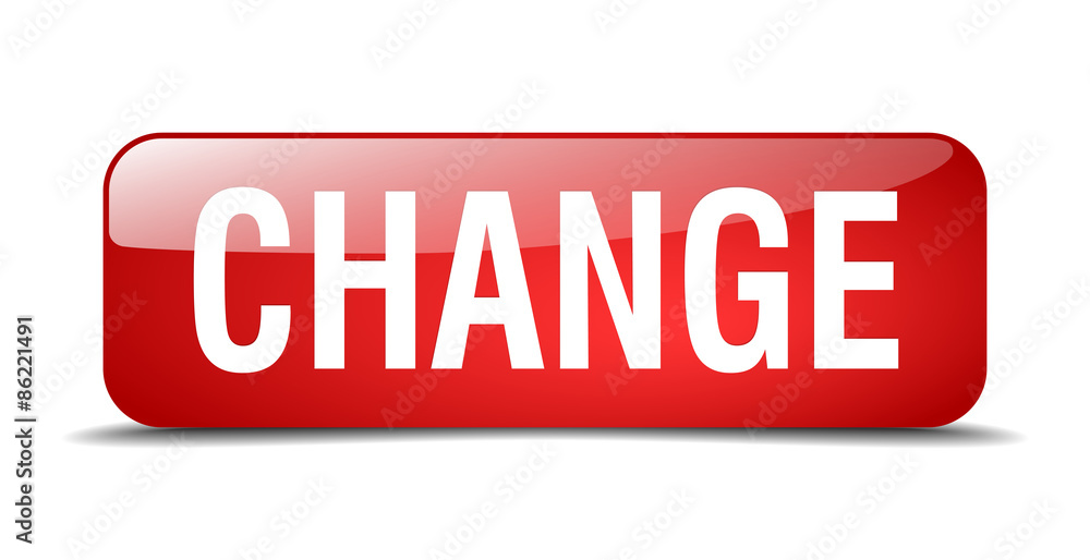 change red square 3d realistic isolated web button change red square 3d realistic isolated web button