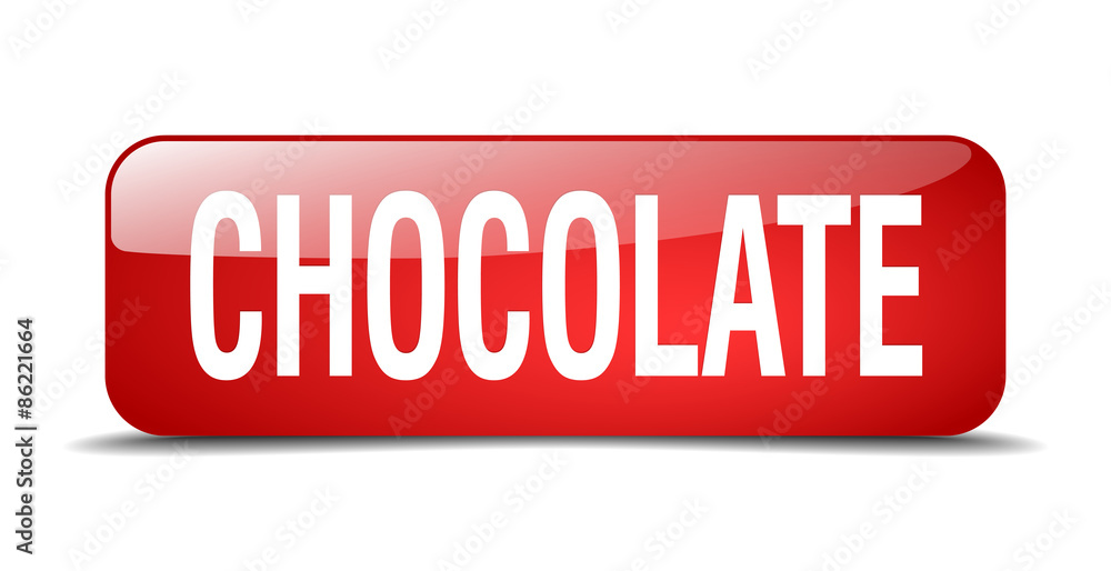 chocolate red square 3d realistic isolated web button chocolate red square 3d realistic isolated web button