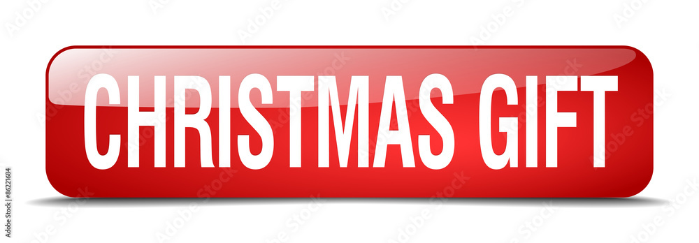 christmas gift red square 3d realistic isolated web button christmas gift red square 3d realistic isolated web button