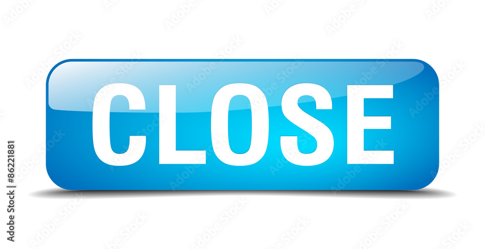 close blue square 3d realistic isolated web button close blue square 3d realistic isolated web button