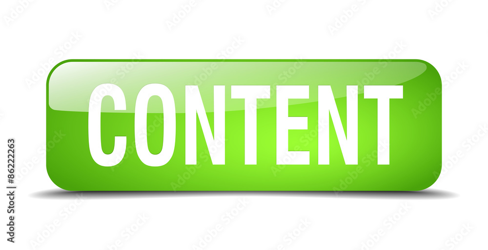 content green square 3d realistic isolated web button content green square 3d realistic isolated web button