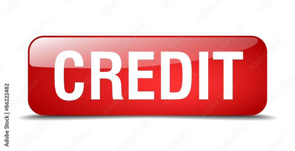 credit red square 3d realistic isolated web button credit red square 3d realistic isolated web button