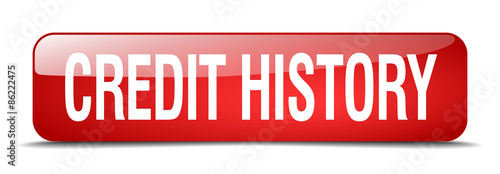 credit history red square 3d realistic isolated web button