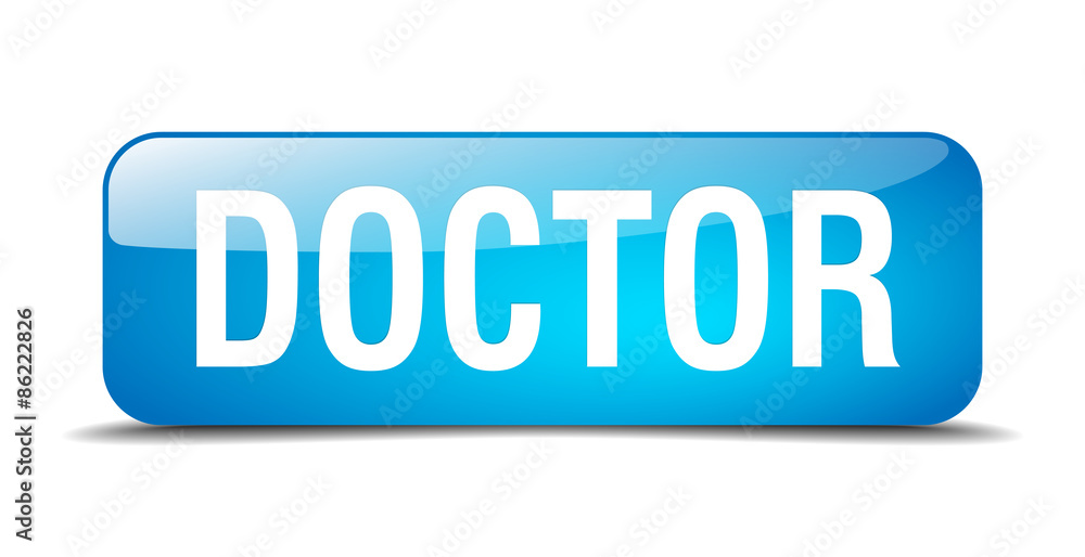 doctor blue square 3d realistic isolated web button doctor blue square 3d realistic isolated web button