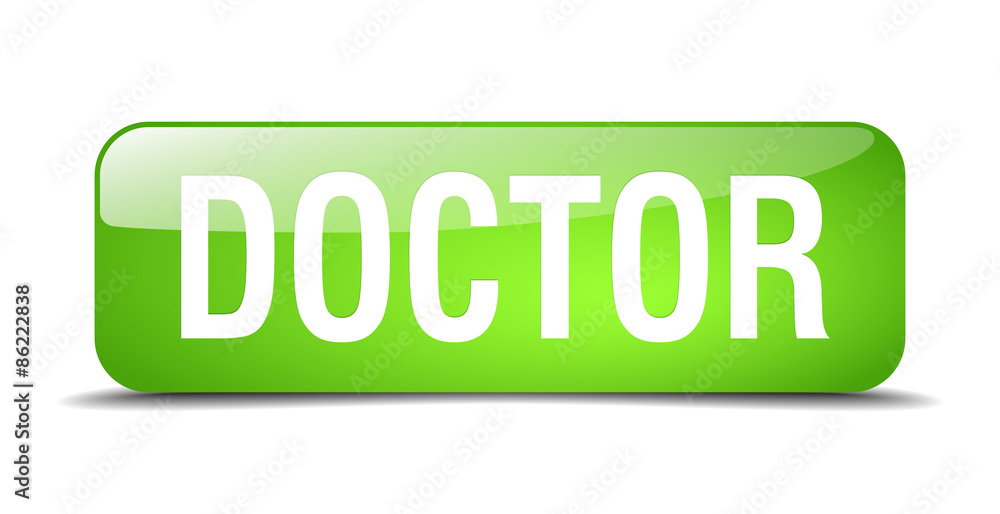 doctor green square 3d realistic isolated web button doctor green square 3d realistic isolated web button