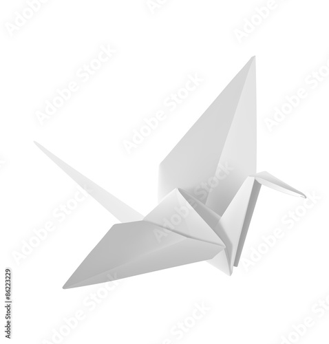 Origami paper crane. Vector illustration