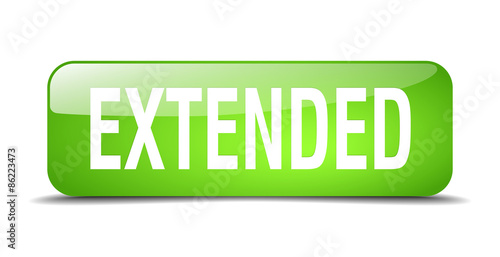 Fotografie extended green square 3d realistic isolated web button