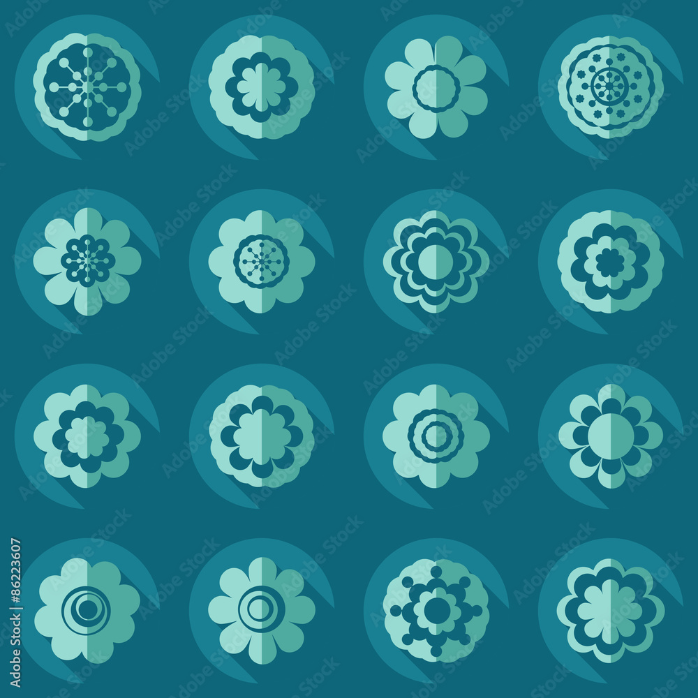 Flat modern design with shadow icon flower Flat modern design with shadow icon flower