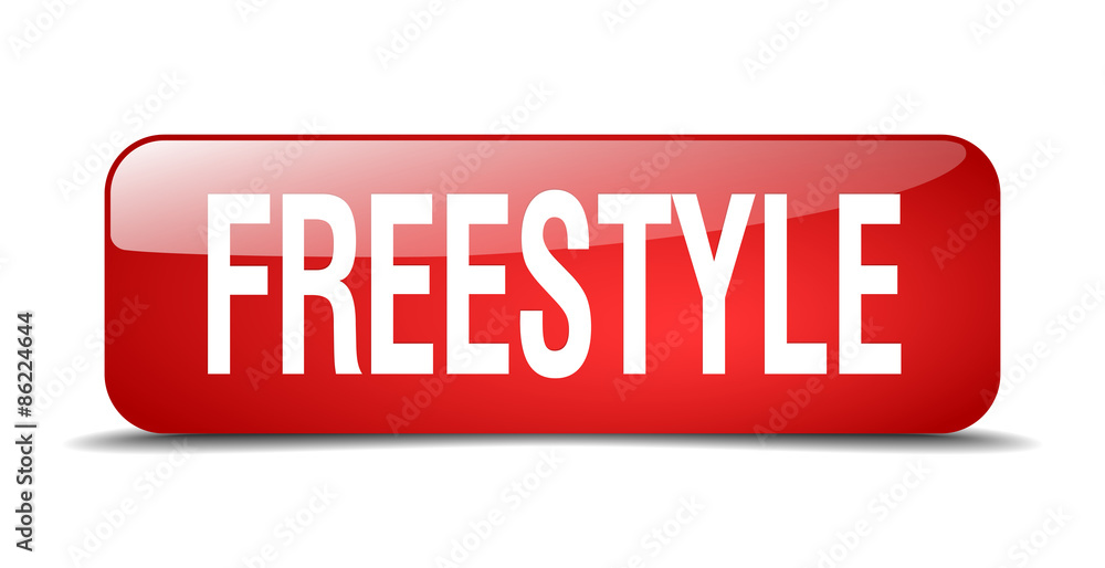 freestyle red square 3d realistic isolated web button freestyle red square 3d realistic isolated web button