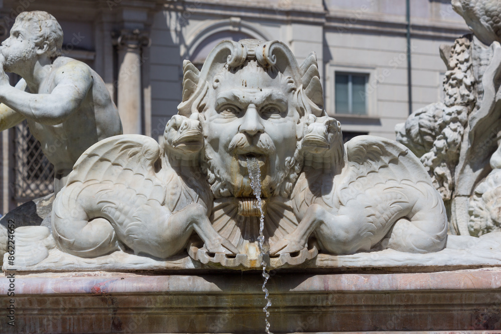 Fontana del Moro (Moor Fountain) at the Navona Square - Rome