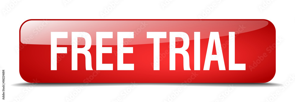 free trial red square 3d realistic isolated web button free trial red square 3d realistic isolated web button