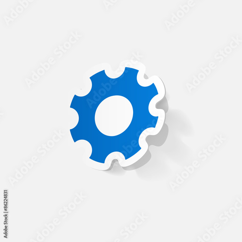 Paper clipped sticker: Manual pinion