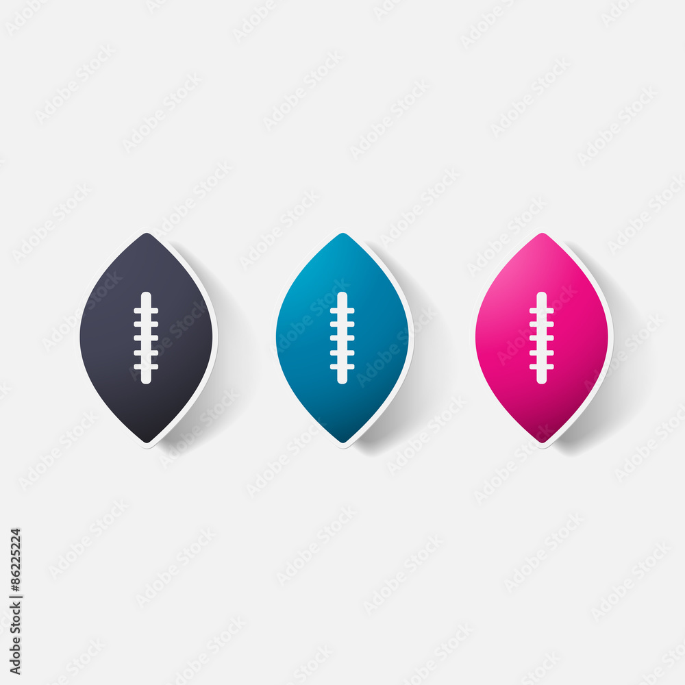Paper clipped sticker: rugby ball Paper clipped sticker: rugby ball