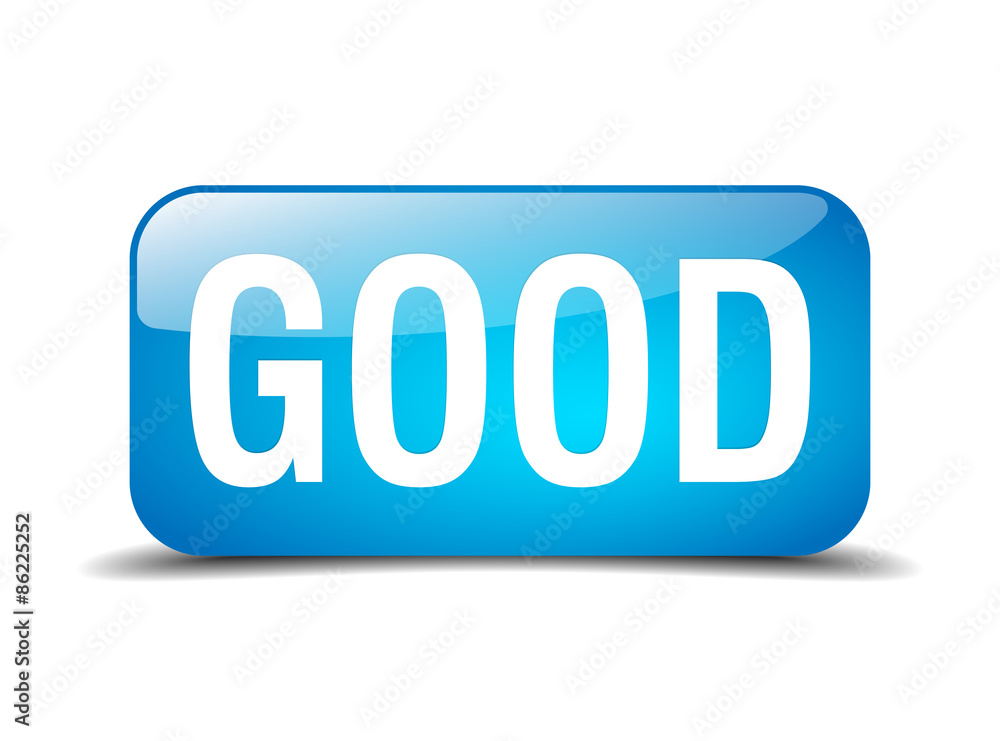 good blue square 3d realistic isolated web button good blue square 3d realistic isolated web button