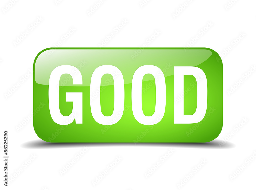 good green square 3d realistic isolated web button good green square 3d realistic isolated web button