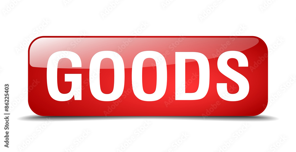 goods red square 3d realistic isolated web button goods red square 3d realistic isolated web button