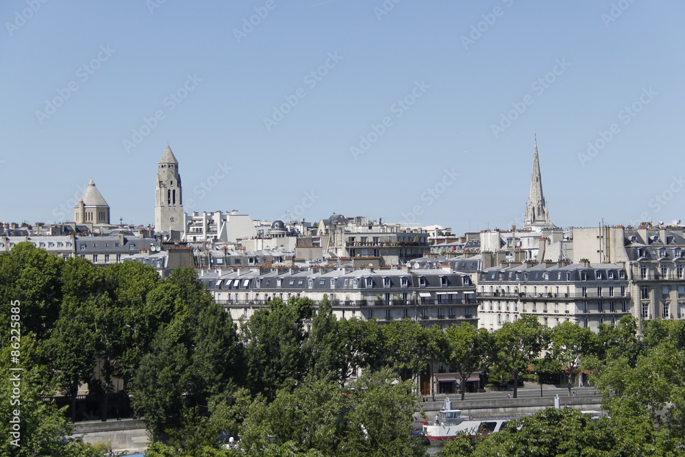 Panorama à Paris, vue depuis le toit du musée du Quai Branly	