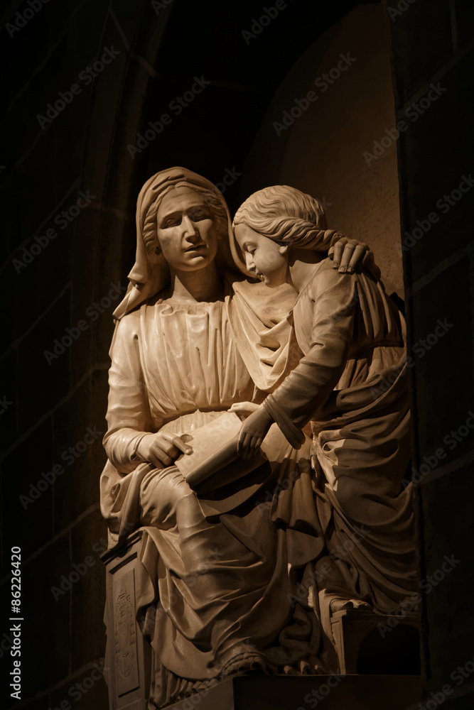 Naklejka premium Marble statue in cathedral of Le Puy-en-Velay