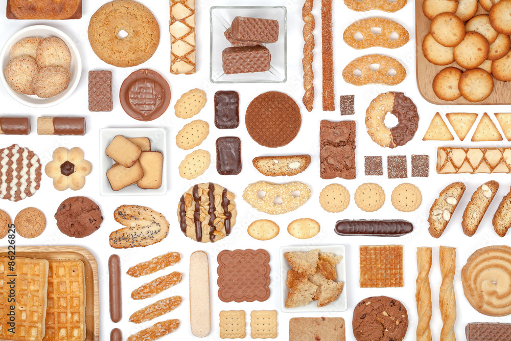 cookies and biscuits on white background cookies and biscuits on white background