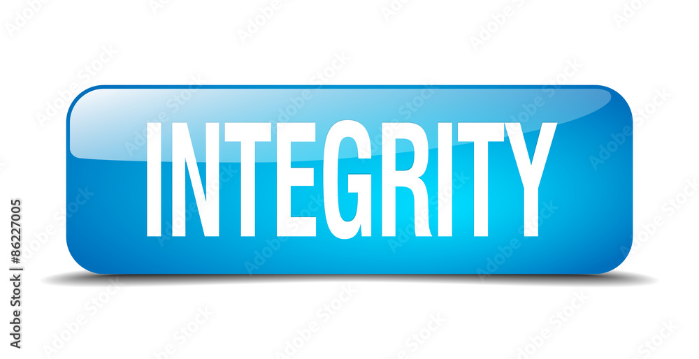 integrity blue square 3d realistic isolated web button integrity blue square 3d realistic isolated web button