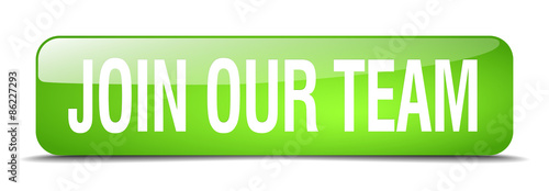 join our team green square 3d realistic isolated web button