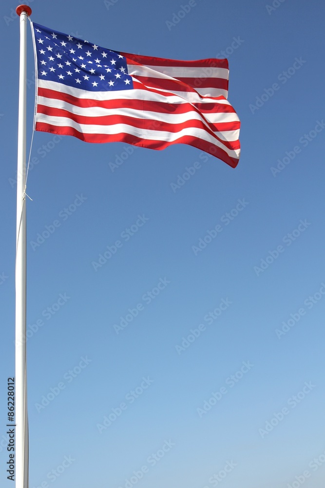Fototapeta premium Flagge der USA im Wind