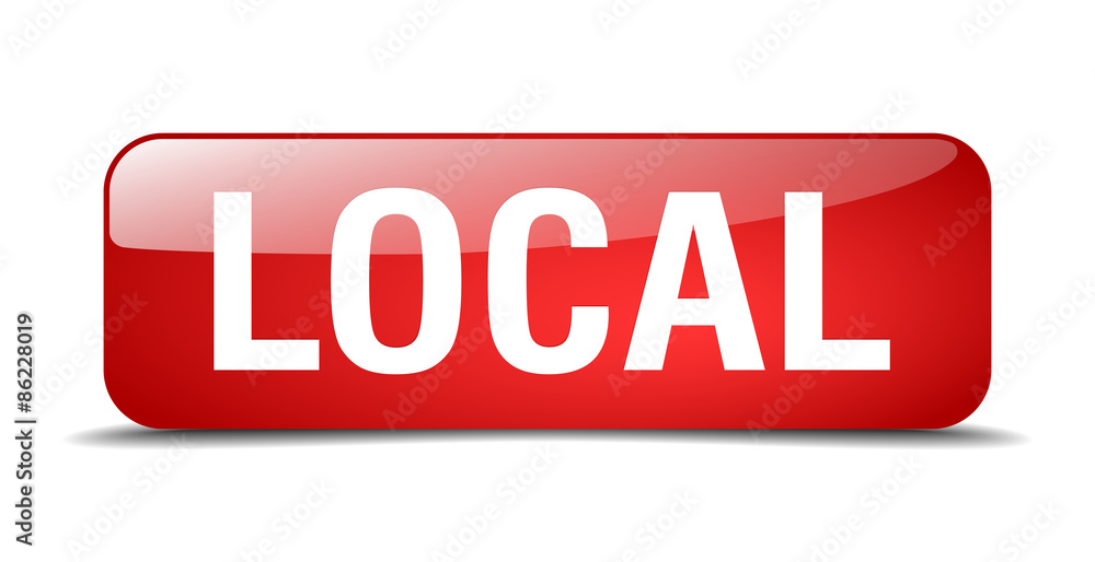 local red square 3d realistic isolated web button local red square 3d realistic isolated web button