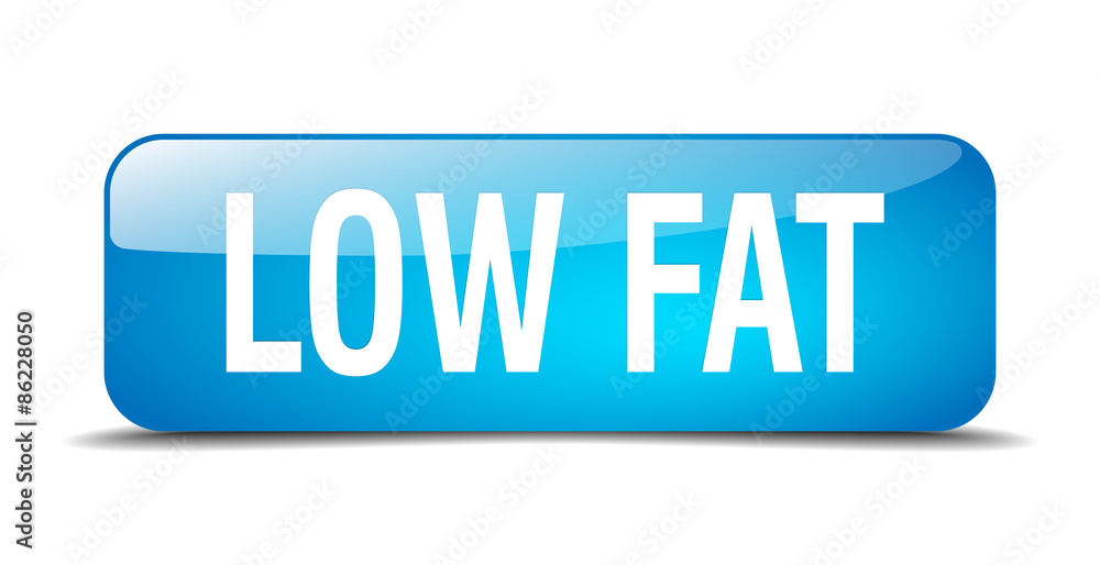 low fat blue square 3d realistic isolated web button low fat blue square 3d realistic isolated web button