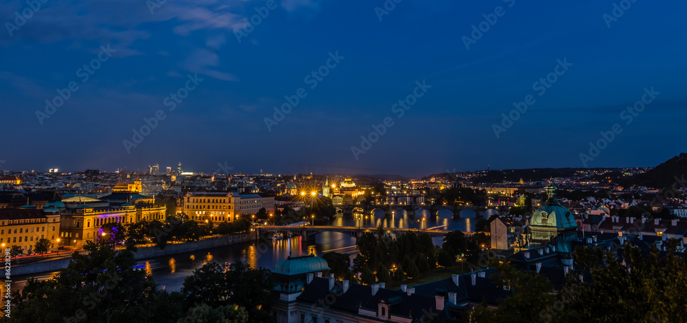 Fototapeta premium Prague view in night, Czech Republic