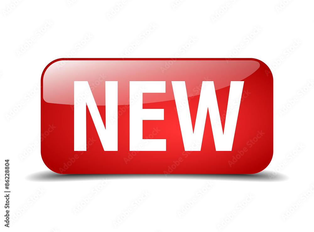 new red square 3d realistic isolated web button new red square 3d realistic isolated web button