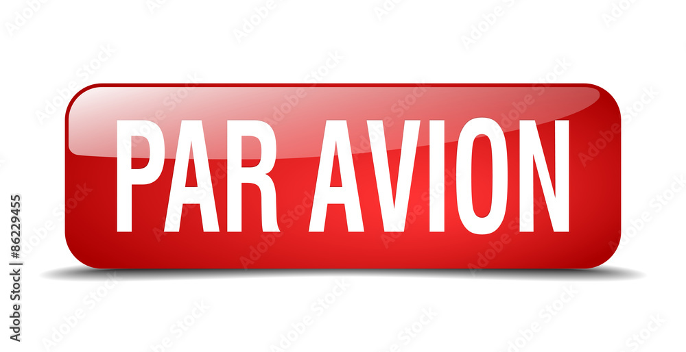 par avion red square 3d realistic isolated web button par avion red square 3d realistic isolated web button