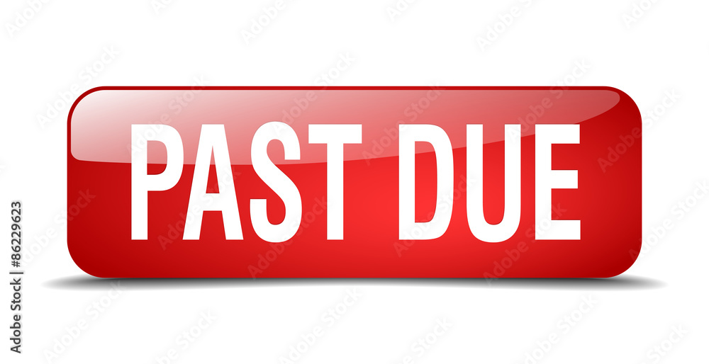 past due red square 3d realistic isolated web button past due red square 3d realistic isolated web button